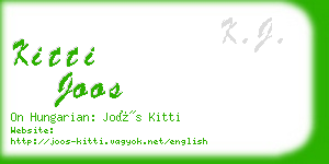 kitti joos business card